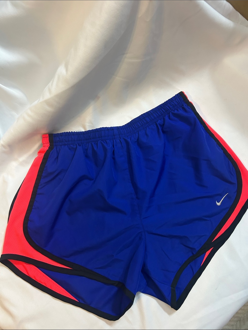 Nike Royal Blue Athletic Shorts with Neon Pink Trim